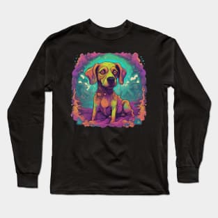 Psychedelic Dog Cute Pupper Long Sleeve T-Shirt